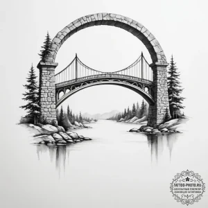 Tattoo sketch a well-defined bridge arch, sym... - эскиз тату (№1755502523_0, 18.08.2025 07:35) — tattoo-photo.ru