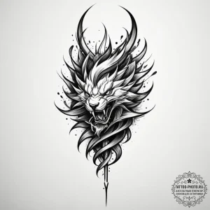 Tattoo design a single, powerful brushstroke,... - эскиз тату (№1755503939_0, 18.08.2025 07:58) — tattoo-photo.ru
