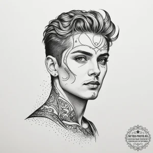 Tattoo sketch a powerful, silent sentinel fig... - эскиз тату (№1755504530_0, 18.08.2025 08:08) — tattoo-photo.ru