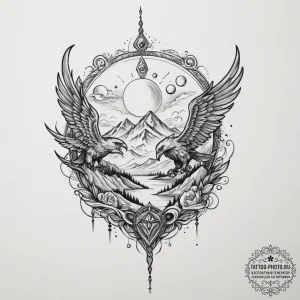 Tattoo design a stylized "boss battle" health... - эскиз тату (№1755507140_0, 18.08.2025 08:52) — tattoo-photo.ru