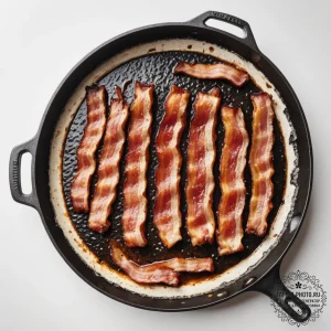 A close-up of a sizzling strip of bacon in a... - эскиз тату (№1755507543_0, 18.08.2025 08:59) — tattoo-photo.ru