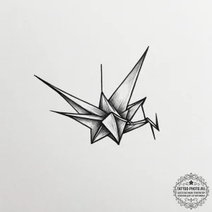 Tattoo design a tiny paper crane. - эскиз тату (№1755509149_0, 18.08.2025 09:25) — tattoo-photo.ru
