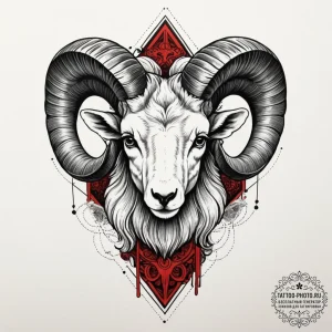 Tattoo sketch an aries ram's head, half reali... - эскиз тату (№1755509567_0, 18.08.2025 09:32) — tattoo-photo.ru