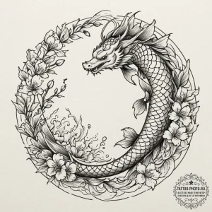 Tattoo sketch a "loading" circle with abstrac... - эскиз тату (№1755509776_0, 18.08.2025 09:36) — tattoo-photo.ru