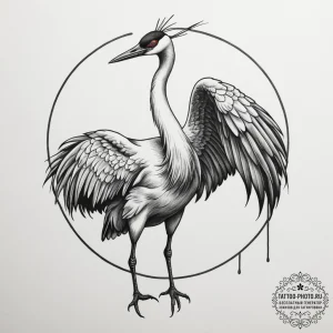 Crane, tattoo drawing outline, soft whip shad... - эскиз тату (№1755514360_0, 18.08.2025 10:52) — tattoo-photo.ru