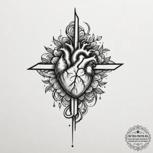 Tattoo sketch a minimalist heartbeat line., c... - эскиз тату (№1755539542_0, 18.08.2025 17:52) — tattoo-photo.ru