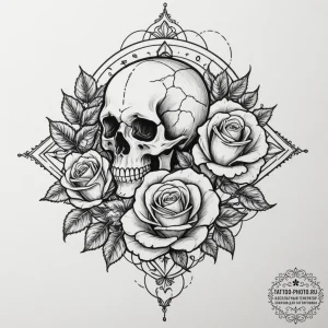 Tattoo sketch a zodiac glyph where half is cl... - эскиз тату (№1755540718_0, 18.08.2025 18:11) — tattoo-photo.ru