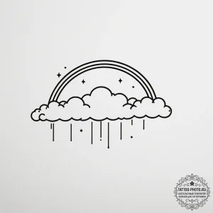 Tattoo sketch a subtle rainbow arc forming be... - эскиз тату (№1755544251_0, 18.08.2025 19:10) — tattoo-photo.ru