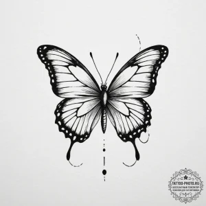 Tattoo design a minimalist butterfly with dot... - эскиз тату (№1755546632_0, 18.08.2025 19:50) — tattoo-photo.ru