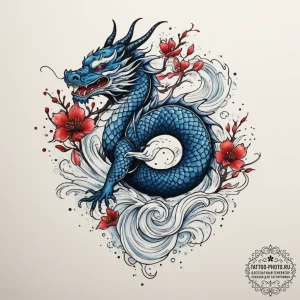 Tattoo sketch: watercolor splashes of deep bl... - эскиз тату (№1755547031_0, 18.08.2025 19:57) — tattoo-photo.ru