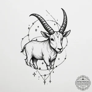 Tattoo design a capricorn constellation, with... - эскиз тату (№1755547823_0, 18.08.2025 20:10) — tattoo-photo.ru