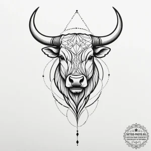 Tattoo design a taurus bull in neo-traditiona... - эскиз тату (№1755548617_0, 18.08.2025 20:23) — tattoo-photo.ru