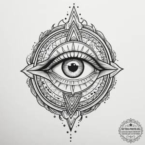 Tattoo design an eye of destiny on one partne... - эскиз тату (№1755549011_0, 18.08.2025 20:30) — tattoo-photo.ru