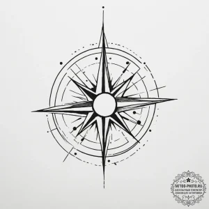 Tattoo design a celestial map with a single,... - эскиз тату (№1755549212_0, 18.08.2025 20:33) — tattoo-photo.ru