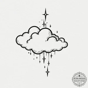 Tattoo design a small, ethereal cloud with a... - эскиз тату (№1755552176_0, 18.08.2025 21:22) — tattoo-photo.ru