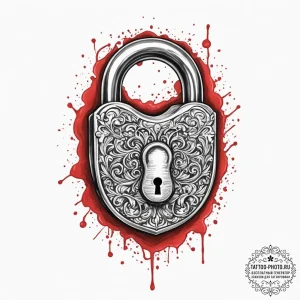 Tattoo design a stylized lock with no visible... - эскиз тату (№1755553183_0, 18.08.2025 21:39) — tattoo-photo.ru