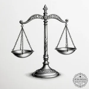 Tattoo sketch libra's scales, appearing as a... - эскиз тату (№1755558774_0, 18.08.2025 23:12) — tattoo-photo.ru