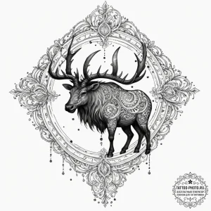 Tattoo design a zodiac animal's silhouette fo... - эскиз тату (№1755559172_0, 18.08.2025 23:19) — tattoo-photo.ru