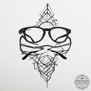 Tattoo design a pair of gaming glasses reflec... - эскиз тату (№1755564581_0, 19.08.2025 00:49) — tattoo-photo.ru