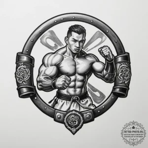 Tattoo sketch a combat sports symbol (e.g., m... - эскиз тату (№1755565794_0, 19.08.2025 01:09) — tattoo-photo.ru
