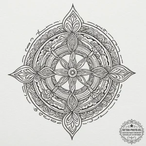 Tattoo design: a kolovrat with interwoven pat... - эскиз тату (№1755566194_0, 19.08.2025 01:16) — tattoo-photo.ru