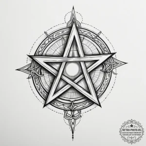 Pentagram - эскиз тату (№1755566985_0, 19.08.2025 01:29) — tattoo-photo.ru