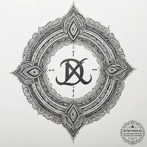 The great rune from elden ring, artistic tatt... - эскиз тату (№1755569368_0, 19.08.2025 02:09) — tattoo-photo.ru