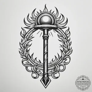 Tattoo design: a blacksmith's hammer and tong... - эскиз тату (№1755569972_0, 19.08.2025 02:19) — tattoo-photo.ru
