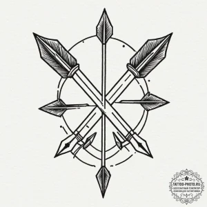Tattoo design a pair of simple arrows, pointi... - эскиз тату (№1755571546_0, 19.08.2025 02:45) — tattoo-photo.ru