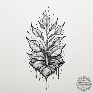 Tattoo sketch a small sprout emerging from cr... - эскиз тату (№1755572142_0, 19.08.2025 02:55) — tattoo-photo.ru