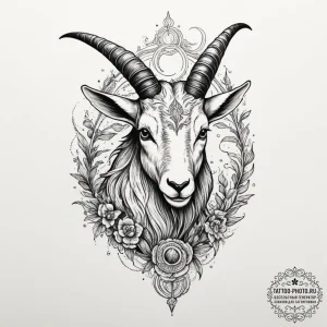 Tattoo design a capricorn goat-fish, appearin... - эскиз тату (№1755575739_0, 19.08.2025 03:55) — tattoo-photo.ru