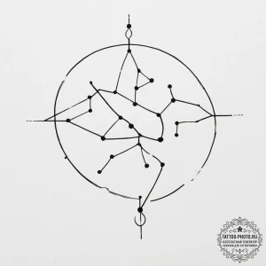 Tattoo sketch a minimalist constellation of a... - эскиз тату (№1755576926_0, 19.08.2025 04:15) — tattoo-photo.ru