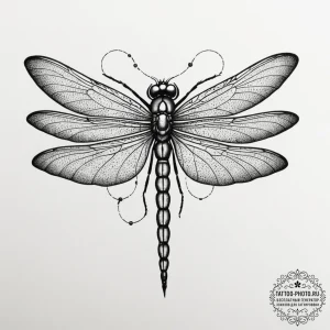 Tattoo design a delicate dragonfly, with intr... - эскиз тату (№1755577721_0, 19.08.2025 04:28) — tattoo-photo.ru