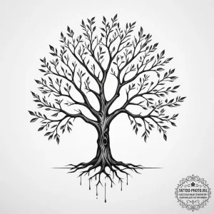 Tattoo design a tree with branches for parent... - эскиз тату (№1755578312_0, 19.08.2025 04:38) — tattoo-photo.ru