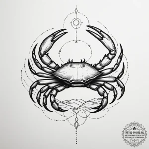 Tattoo design a cancer crab deconstructing in... - эскиз тату (№1755581484_0, 19.08.2025 05:31) — tattoo-photo.ru