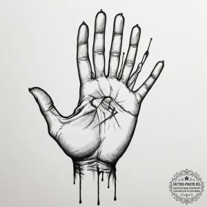 Tattoo sketch a child's handprint with a date... - эскиз тату (№1755582672_0, 19.08.2025 05:51) — tattoo-photo.ru