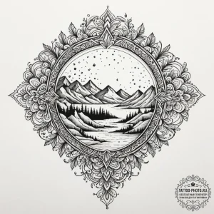 Nature & landscapes, tattoo flash sheet desig... - эскиз тату (№1755584651_0, 19.08.2025 06:24) — tattoo-photo.ru