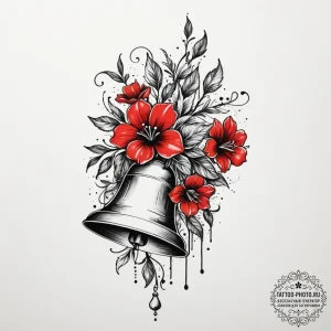Bells (flower), concept art for tattoo, trash... - эскиз тату (№1755585637_0, 19.08.2025 06:40) — tattoo-photo.ru