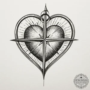 Tattoo design a simple heart outline with a t... - эскиз тату (№1755588601_0, 19.08.2025 07:30) — tattoo-photo.ru