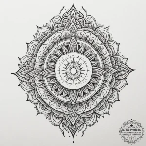 Solar flare, tattoo line art, black and white... - эскиз тату (№1755590386_0, 19.08.2025 07:59) — tattoo-photo.ru