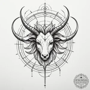 Tattoo design a zodiac symbol with a subtle '... - эскиз тату (№1755590779_0, 19.08.2025 08:06) — tattoo-photo.ru