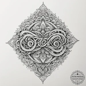Tattoo design 'lag' with wavy, distorted text... - эскиз тату (№1755593559_0, 19.08.2025 08:52) — tattoo-photo.ru