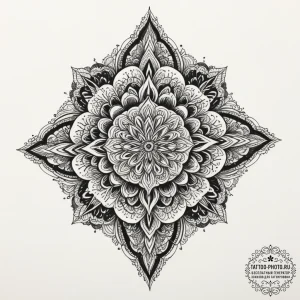 Fractal pattern, ink illustration for tattoo,... - эскиз тату (№1755594155_0, 19.08.2025 09:02) — tattoo-photo.ru