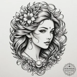 Tattoo sketch a single, elegant pearl., tatto... - эскиз тату (№1755594747_0, 19.08.2025 09:12) — tattoo-photo.ru