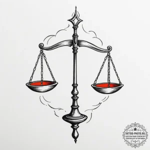Tattoo sketch libra's scales, appearing as a... - эскиз тату (№1755596134_0, 19.08.2025 09:35) — tattoo-photo.ru