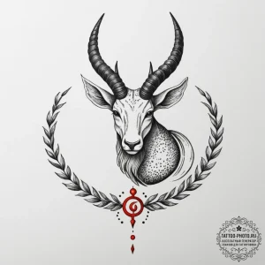 Tattoo design capricorn's glyph, sturdy and s... - эскиз тату (№1755597320_0, 19.08.2025 09:55) — tattoo-photo.ru