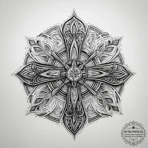 Tattoo design a minimalist cross or star of l... - эскиз тату (№1755608242_0, 19.08.2025 12:57) — tattoo-photo.ru