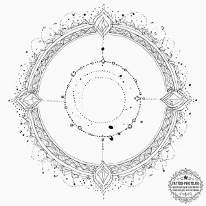 Tattoo sketch a minimalist constellation of a... - эскиз тату (№1755610230_0, 19.08.2025 13:30) — tattoo-photo.ru