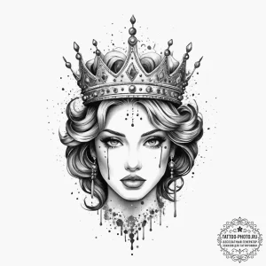Tattoo design 'player 1' with a crown above i... - эскиз тату (№1755613172_0, 19.08.2025 14:19) — tattoo-photo.ru