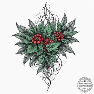 Tattoo design a thorny bush or bramble, symbo... - эскиз тату (№1755614407_0, 19.08.2025 14:40) — tattoo-photo.ru